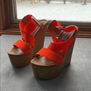 Steve Madden Wedge Sandals with orange strap